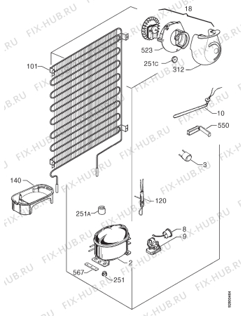 Взрыв-схема холодильника Zanussi ZD29/8 - Схема узла Cooling system 017